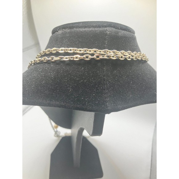 Vintage Long Faux Pearls & Filigree Silver-Tone Charms 25.5" Chain Necklace! - Picture 6 of 8